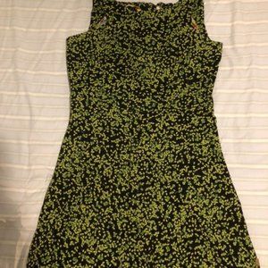 Asymmetrical Ginkgo Leaf-Print Minidress
